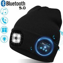Berretto caldo Bluetooth 5.0 Cappello LED Auricolare stereo wireless Lettore musicale con microfono per supporto vivavoce Dimmerabile ricaricabile
