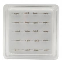 925 Sterling Silver Nose Hoop Ring Three Clear Crystal Body Piercing Jewelry 20pcs/Pack