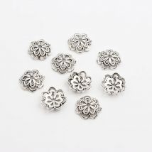 50pcs Antique Copper Silver Bronze Gold Flower Torus Shape Alloy Spacer Beads Cap For Jewelry Findings Charms Necklace Bracelets
