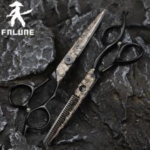 Fnlune Damaskus Muster profession elle Friseursalon Schere geschnitten Friseur Haarschnitt Ausdünnung Warp Scher Lanzette Friseur Schere