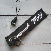 1 Set Black Boeing 777 Plane Bracelet Phone Strap Embroidery Keys ID Card Gym Straps USB Badge Holder for Aviator Christmas Gift