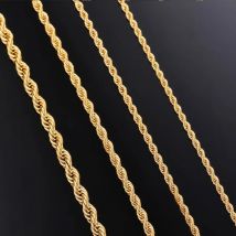Breite 2mm/2,5mm/3mm/4mm/5mm/6mm Verdreht Seil link Kette Gold Farbe Halskette für Männer Frauen Edelstahl Kette Halskette Schmuck