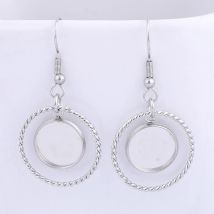 10pcs fit 12mm cabochon earring setting blanks stainless steel hoop circle earring charms diy findings