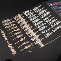 Einfache Brief Strass Haarnadeln Frauen Haar Clips Pins Barrettes Zubehör Für Frauen Mädchen Haar Haarspange Hairgrip Kopfschmuck