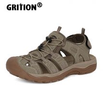 GRITION Männer Sandalen Outdoor Trekking Wanderschuhe Geschlossene Zehen Hausschuhe Bequeme Strand