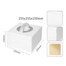 8 Inch White Baking Box European-Style Cake Food Box Hot Pressing Process Birthday Cake Box Children's Gifts Boxes
