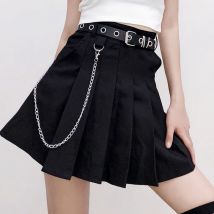 YBYR Sommer Rock Frau y2k Plissee Rock Gürtel Koreanische Hohe Taille A-line Sexy Nette Mini Dance Plaid Röcke 2021 Harajuku uniformen
