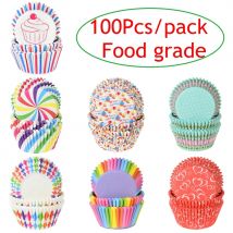 100 Stücke Muffin Kuchen Verpackung Tassen Papier Event Party DIY Küche Backen Kuchen Platz Form Cupcake Kuchen Dessert Ölbeständige Box 7 cm