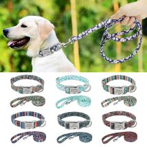 Hund Kragen Leine, Personalisierte Nylon Hund Kragen Blei Name ID Tags Für Kleine Medium Large Hund Pitbull Bulldogge Beagle kragen