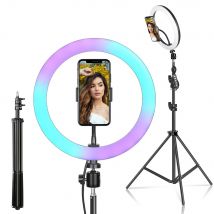 6/10/12 pollici RGB LED Ring Light Selfie Ring Lamp 15 colori 3 modello con treppiede spina USB per YouTube Live Makeup Photography
