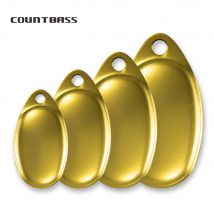 COUNTBASS 50 Stück Größe 0–6 vergoldeter Stahl glatte französische Spinnerklingen, DIY Metall Angelköder Teile Tackle Craft