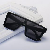 Vintage Black Square Sunglasses Woman Oversized Big Frame Sun Glasses Female Male Luxury Brand Designer Mirror Oculos De Sol