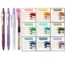 4pcs Vintage Color Gradient Pens Set, Quick Dry Gel Ink Pen and Fluorescent Highlighter Marker Drawing Paint Office School A6458