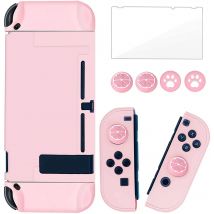 Für Nintendo Switch Dockable Switch Schutzhülle Cover JoyCon Controller mit Glas-Displayschutz, kratzfest, stoßfest
