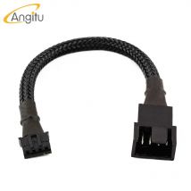 Angitu Graphic Card 4Pin PWM Fan Adapter GPU Motherboard Cable Compatible With 4pin And 3pin Fan Black Sleeved 30cm