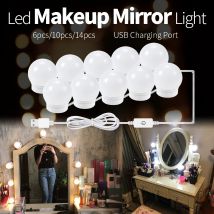 LED specchio per il trucco lampadina da toeletta luci da toeletta lampada da parete a LED con regolazione continua per la decorazione dello specchio del bagno della camera da letto