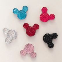 60 Stück Harz niedlich glänzend schön Maus Kopf Flatback Strass Applikationen DIY Hochzeit Scrapbook Handwerk SC45