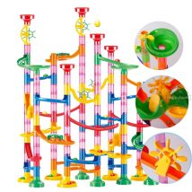 Marble Run Race Track Building Blocks Kids 3D Maze Ball Roll Toy DIY Marble Run Race Coaster Set 80/105/109/133pc Prezent świąteczny