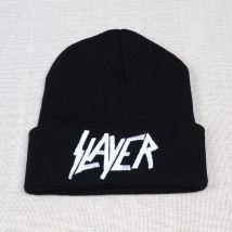 Neue SLAYER rock cap Männer Frauen Warme winter 100% Baumwolle Gestrickte Hut stickerei brief Stil Hip Hop Skullies Beanies Ski Cap