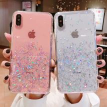 Glitzer Bling Pailletten Hülle für iPhone 8 7 Plus 6 6S Hüllen Shine Star Transparente Hülle für iPhone X XR XS MAX 10 Weiche TPU-Abdeckung