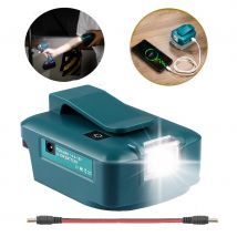 Adapter LED-Arbeitslicht für Makita 14,4 V/18 V Li-on-Akku BL1830 BL1430 Dual-USB-Konverter mit LED-Lampe für Makita