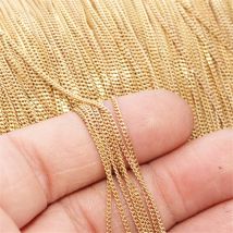 Real 14K Gold Filled  Curb Chain 1MM/1.2MM/1.5MM Chain Necklace Gold jewelry Minimalist Gold Filled Chain DIY Jewelry