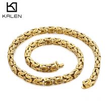 Kalen 8 mm breite Edelstahl 60 cm Kette Herren Hip Hop Halskette Schmuck Geschenk