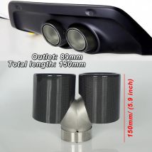 Kurzer Y-förmiger 2x89mm Double-Out Carbon Fiber Tail Throat, geeignet für universelle Automobil-modifizierte Auspuffrohre