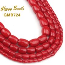 Imitieren Rot Korallen Trommel Perlen Hohe Qualität Lose Spacer Perlen Für Schmuck Machen Diy Armband Earing Zubehör 15 "Strand