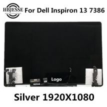 Montaje completo del digitalizador de pantalla táctil de 13,3 pulgadas para Dell Inspiron 13 7386 Panel de pantalla LCD COMPLETO FHD 1920x1080 bisagra plateada