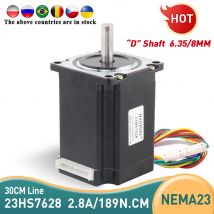 1PC Nema23 motore passo-passo 23 hs7628 4-Lead 270oz-in 76mm 2.8A 189n. Cm bipolare CE ISO ROHS Router di CNC macchina per incidere DM542 drive