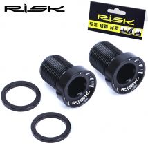 RISIKO 2 Stück M15 Mountainbike Splined Tretlagerschrauben 7075 Aluminiumlegierung wasserdichte Abdeckung Tretlager (B.B) Kurbelschrauben