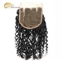 Pixie Curl Echthaarverschluss, 4 x 4 Spitzenverschluss, Schweizer Spitze, 15,2–45,7 cm, 100 % Remy-Haarverschluss, drei Teile
