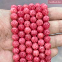 Rot Rhodochrosit Naturstein Chalcedon Runde Perlen für Schmuck Machen 15 "Strand 6 8 10 12MM Diy Armband halskette Ohr Studs