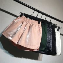 2021 Summer Women Hot A Line Casual Shorts Ladies All Match Elastic High Waist Wide Leg Shorts Female Flash Run Sports Shorts