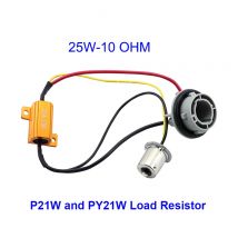 2 uds 1156 BA15S BAU15S P21w Led Canbus Py21w decodificador cancelador de coche resistencia de carga 12V 25W 10OHM sin parpadeo enchufe de bombilla automática