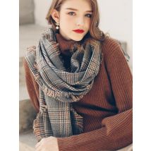 Designer Plaid Frauen Schal Wolle Hahnentritt Warme Lambwool Herbst Winter Schals schals luxus marke