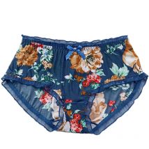 Women's Briefs Large Size With Print Milk Silky Sexy Lace Flower Ruffle Bow Fashion Elastic Underwear Women Plus Size Panties