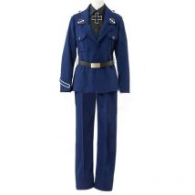 APH Axis powers Hetalia Prussia Cosplay Costume Blue Navy Uniform