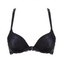 YBCG Padded Push Up Bhs für Frauen Verschluss Vorne Backless Spitze Dessous Plunge Feste Unterwäsche 30-44 Größe EIN B C D DD E Tasse