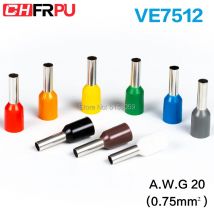 100 Stück E7512 isolierte Aderendhülsen Klemmenblock Kabelenddrahtverbinder elektrischer Crimp-Abschlusskabel für 0,75 mm2, 20 AWG