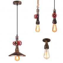 Loft Steampunk Pendelleuchten Vintage Metall Wasserrohr Hängende Deckenleuchte Leuchten für Balkon Treppen Café Bar Schlafzimmer