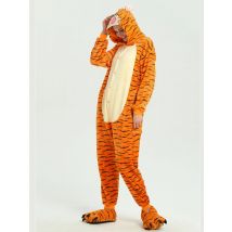 Halloween Tiger Onesies Costume Cartoon Unisex-adult Men Couple Animals Tiger Pajamas Hooded Sleepwear Women Cosplay Jumpsuit