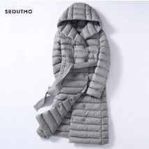 SEDUTMO Winter Plus Größe 3XL Lange Damen Daunenjacken Ultraleichter Entendaunenmantel Hoodie Herbst