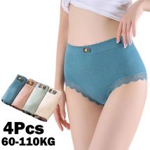 4Pcs Plus Größe Unterwäsche frauen Höschen Hohe Taille Sexy Höschen Nahtlose Schriftsätze Weibliche Mädchen Dessous Graphene Pantys Damen