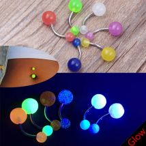 10 pz/lotto Glow In The Dark Anello Pancia Moda Donna Barre Ombelico Anelli Punk Body Piercing Ombligo Gioielli Per Il Corpo Colore Misto