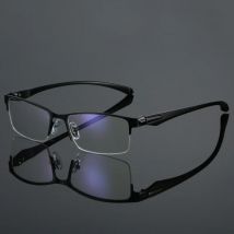2020 Neue Unisex-Business-Myopie-Brille für Männer, Metallrahmen-Brille, Anti-Blaulicht-Myopie-Brille, -1,0 -2,5 -3,0
