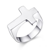 Edelstahl einfache kreuz ring Protestantische Christian kreuz religiöse ring