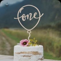 New Wooden One Baby Happy Birthday Cake Toppers Love One Newborn Birthday Cake Topper for Baby Birthday Party Cake Decorations
