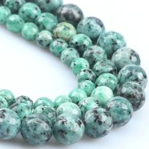 Natürliche Stein Facettierte Grüne Spot Stein Jaspis Perlen Runde Lose Spacer Perlen Für Schmuck Machen DIY Armband 4/6/8/10/12mm 15"